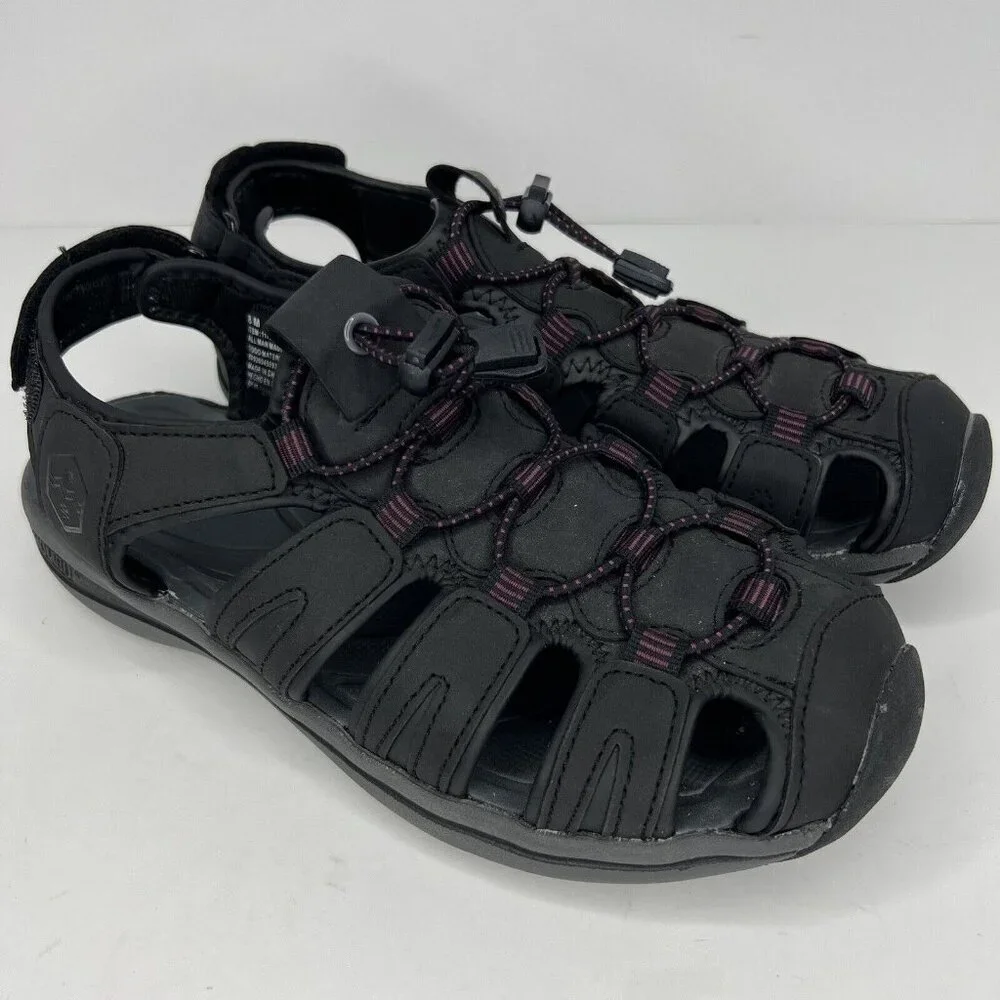Khombu Hiking Sandals Mens Size 10 Black Slip On Closed Toe Strap Back